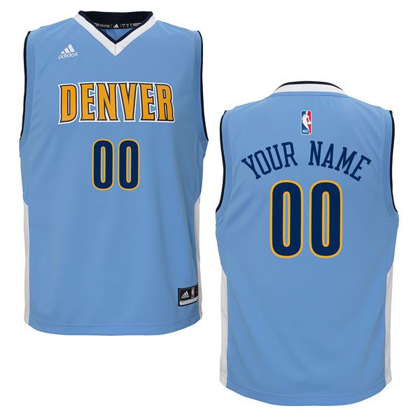 Youth Denver Nuggets Adidas Light Blue Custom Replica Road NBA Jersey->customized nba jersey->Custom Jersey